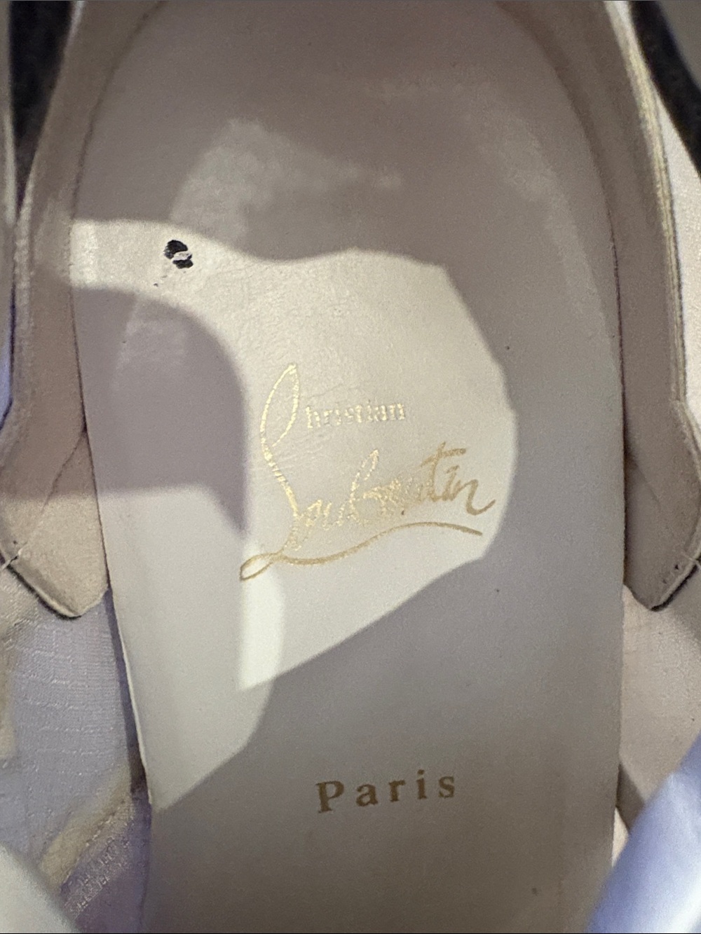 Authentic Christian Louboutin White, Black & Red Low-Top Sharkina - Picture 2 of 7